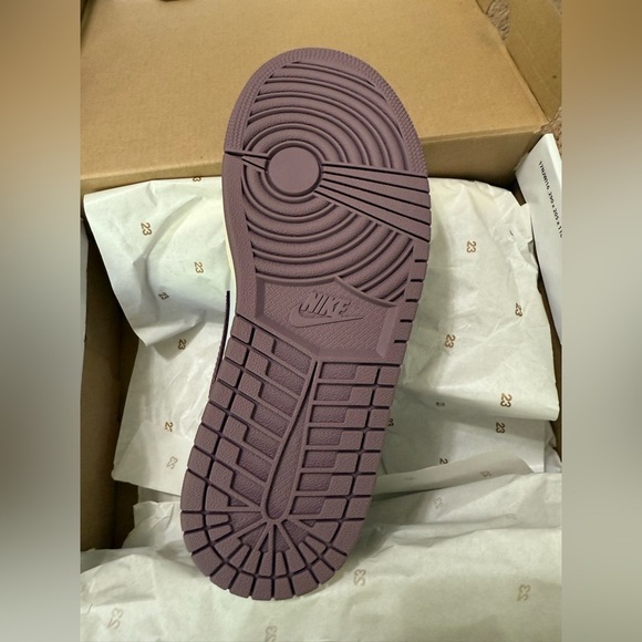 Nike Women's Air Jordan 1 Mid Pure Platinum/Sky J Mauve-Sail (BQ6472) size 6.5 - Picture 7 of 10